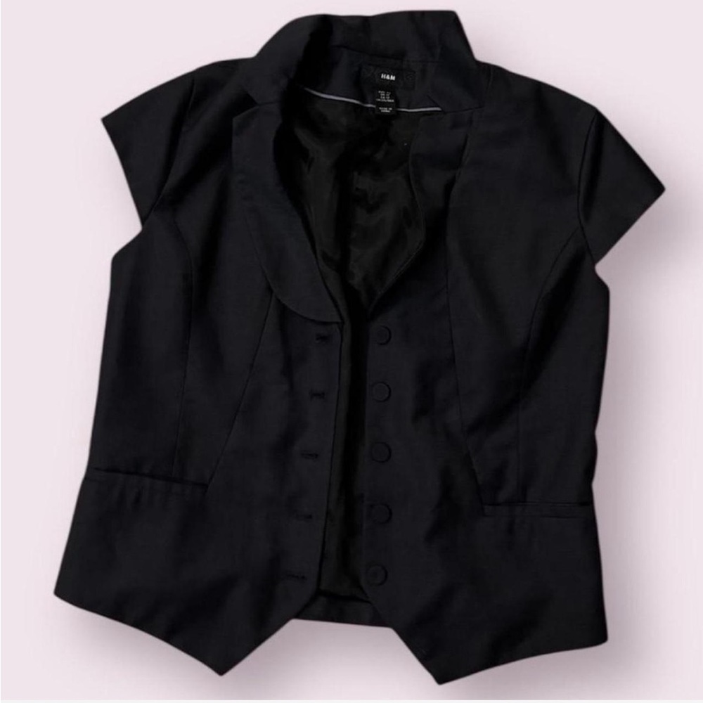 H&M Black Short Sleeve Blazer